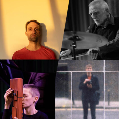 © ol: David Grundy by Yen Duong or: Eddie Prevost by hajdukino ul: TeresaHackel by hajdukino ur: Stewart Morgan Hajdukiewicz portrait